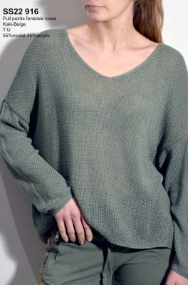 PULL	COL	V	MAILLE	LOOSE € 59,99