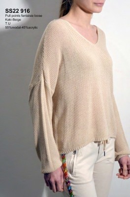 PULL	COL	V	MAILLE	LOOSE € 59,99