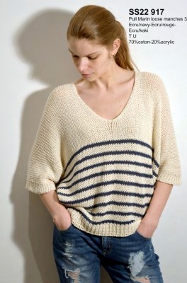 PULL MARIN LOOSE manches 3/4 € 49,99