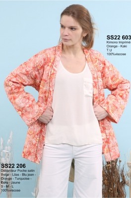 KIMONO MATELASSÉ 89,99 & DEBARDEUR POCHE SATIN € 39,99